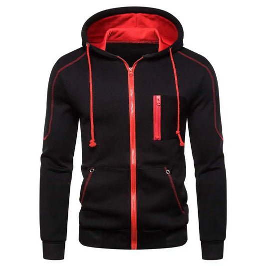 Men's Color Block Fleece Hoodie & Sweatpants Set – Warm & Stylish Winter Wear